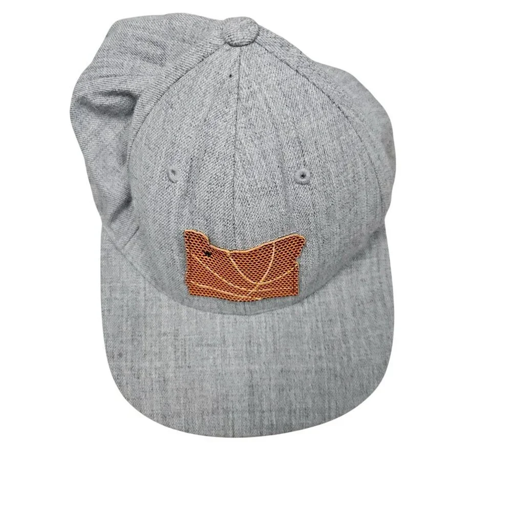 Oregon State Gray‎ Baseball Cap  Brown Basketball Embellished State Logo Patch